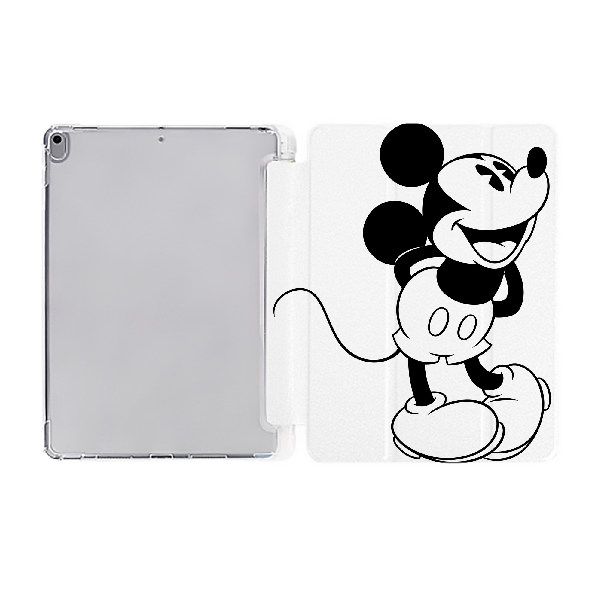 ミッキーマウス Mickey Mouse IPad ケース ペン収納付き 三つ折りスタンド PUレザー×シリコン 対応機種9.5/10.5/10.9インチ